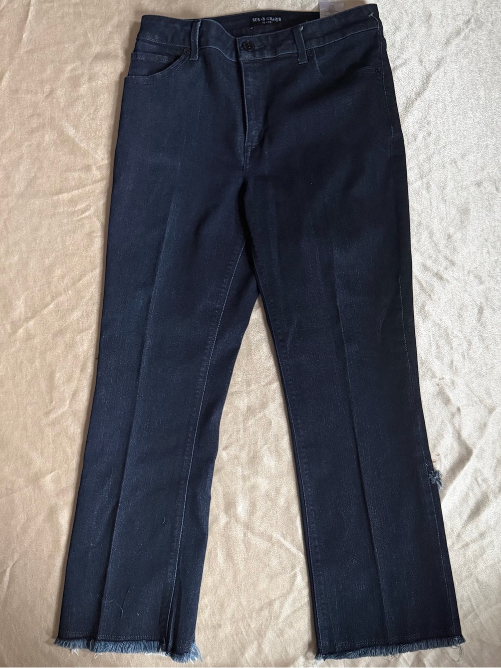 Susan Graver Regular High Stretch Denim Crop Jeans size 6 a374083
